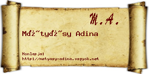 Mátyásy Adina névjegykártya